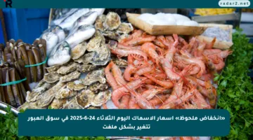 «انخفاض ملحوظ» أسعار الأسماك اليوم الثلاثاء 24-6-2025 في سوق العبور تتغير بشكل ملفت
